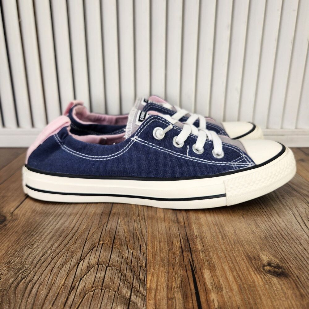 Converse All Star Shoreline Sneaker Womens Sz 8.5 Navy Blue Canvas Shoes 552614C